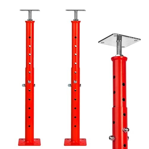 House Floor Jack, 17"-35" Adjustable Support Beam Basement Jack Post 2 Pack Red