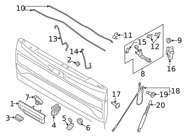 Genuine Ford Tailgate Handle JL3Z9943400DB