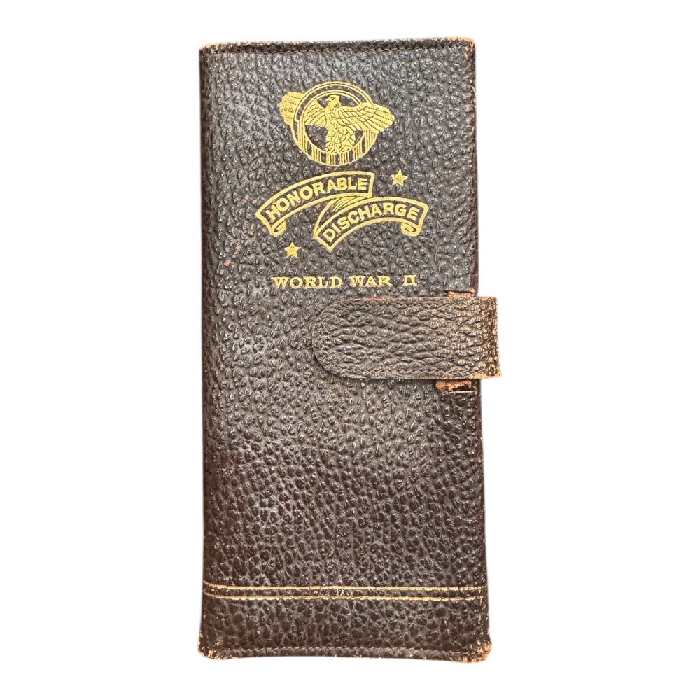 WWII Honorable Discharge Wallet Case Service Record Holder Military Leather
