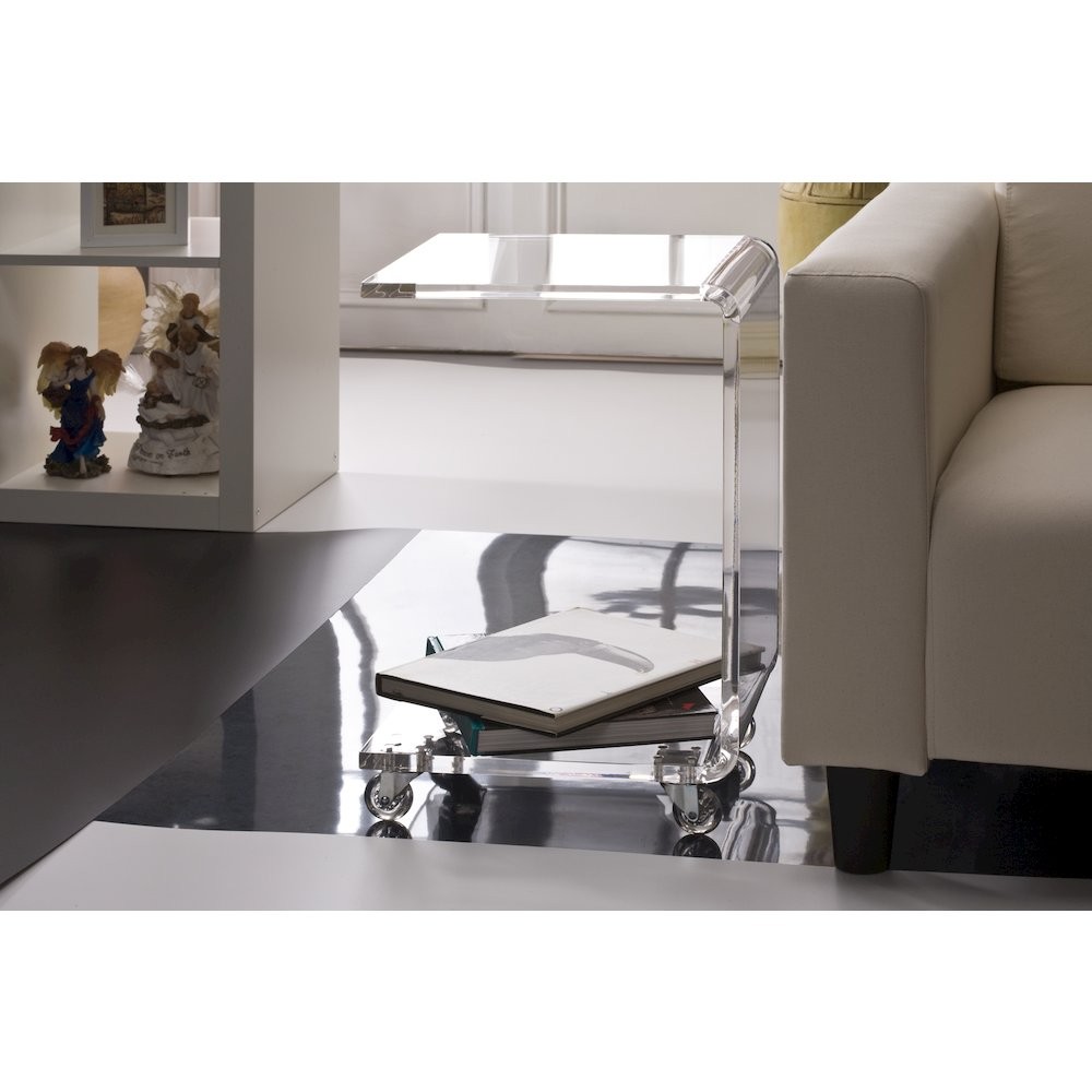 Acrylic C Shape Accent Table - Clear