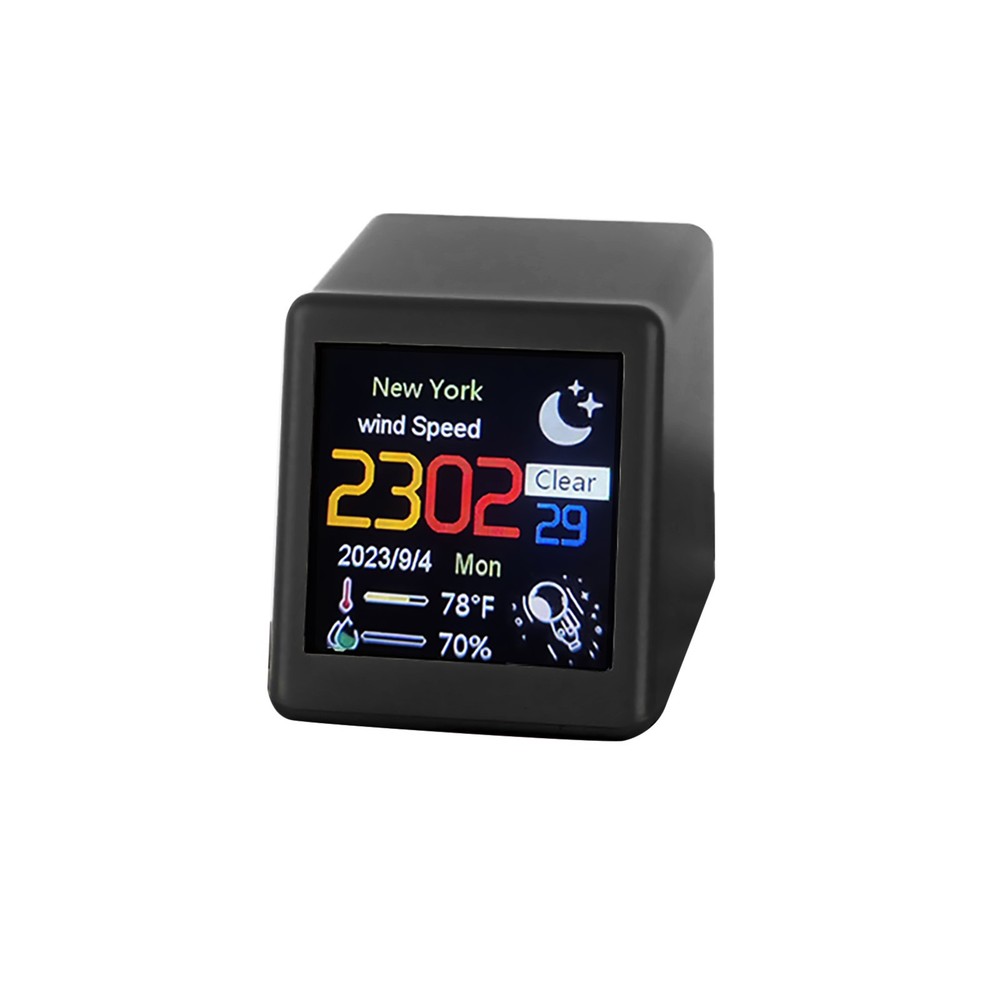 Mini Clock WIFI Weather Clock Screen Temperature Humidity Desktop Decor Gift