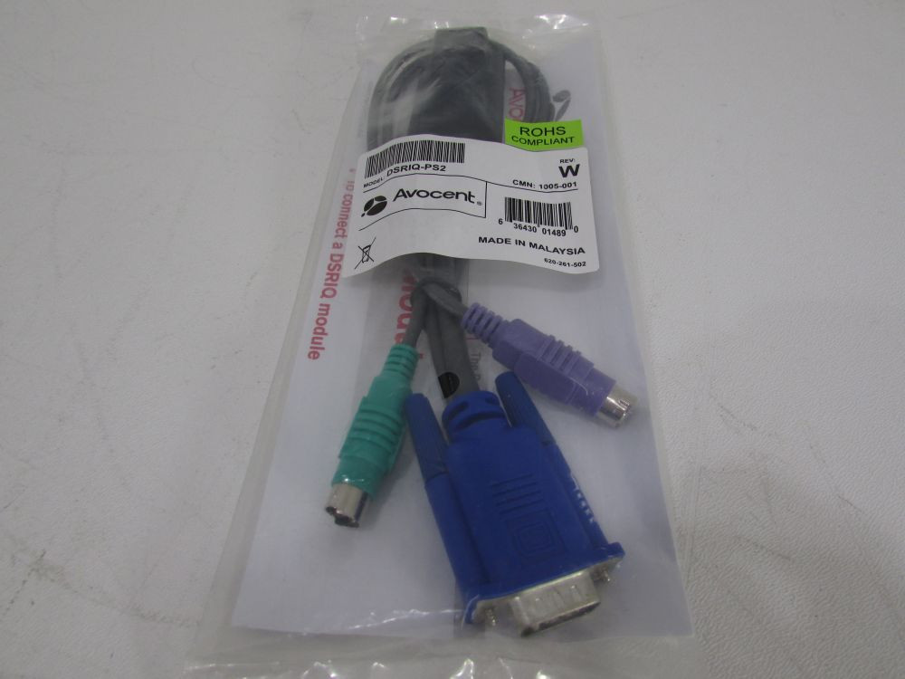 (2) NEW Avocent DSRIQ-PS2 KVM, 520-255-508 Switch Server Interface Module Cable