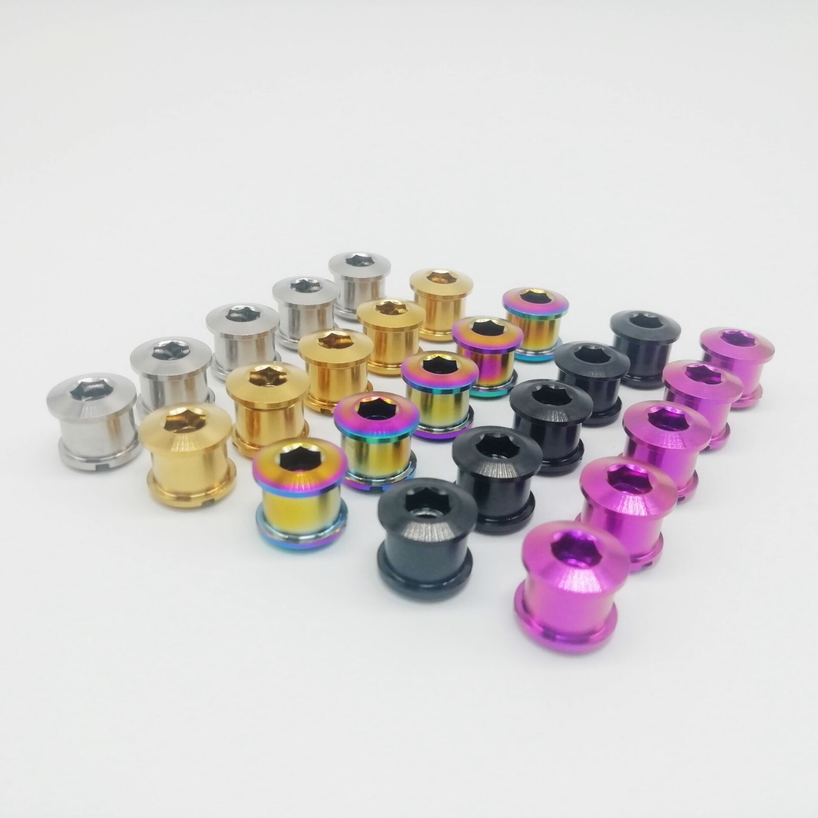 Road Bike Titanium Crankset Chainring Bolts M8 Nuts 6.5mm 5pairs