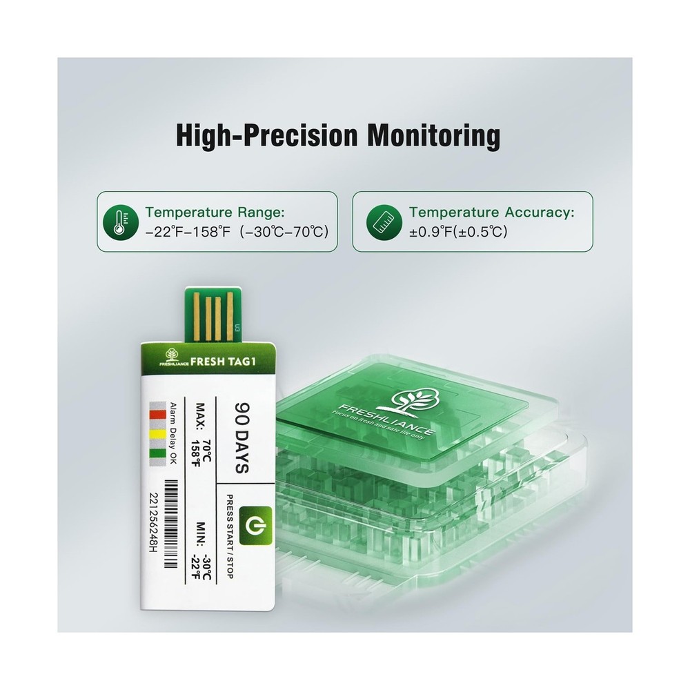Freshliance 50pack Temperature Data Logger USB Disposable Temperature Recorde...