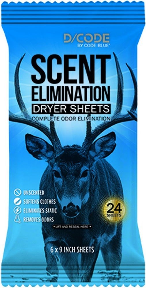 Code Blue D/Code Scent Elimination Dryer Sheets 24 Pack - OA1319