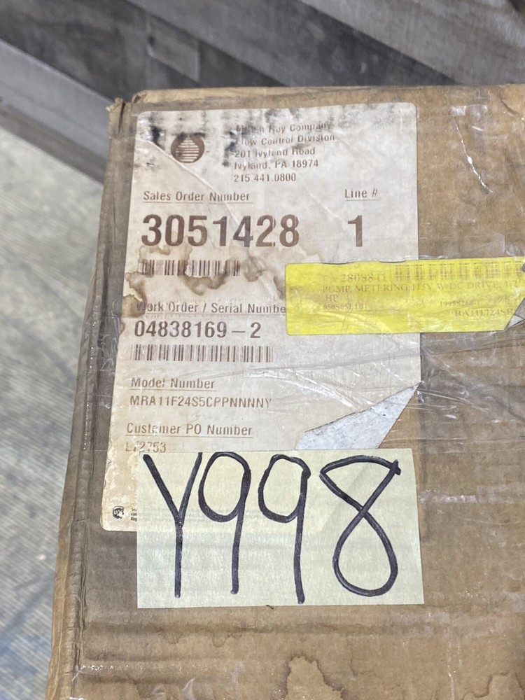 Milton Roy MRA11F24S5CPPNNNNY Metering Pump With A Minarik Speed controller New