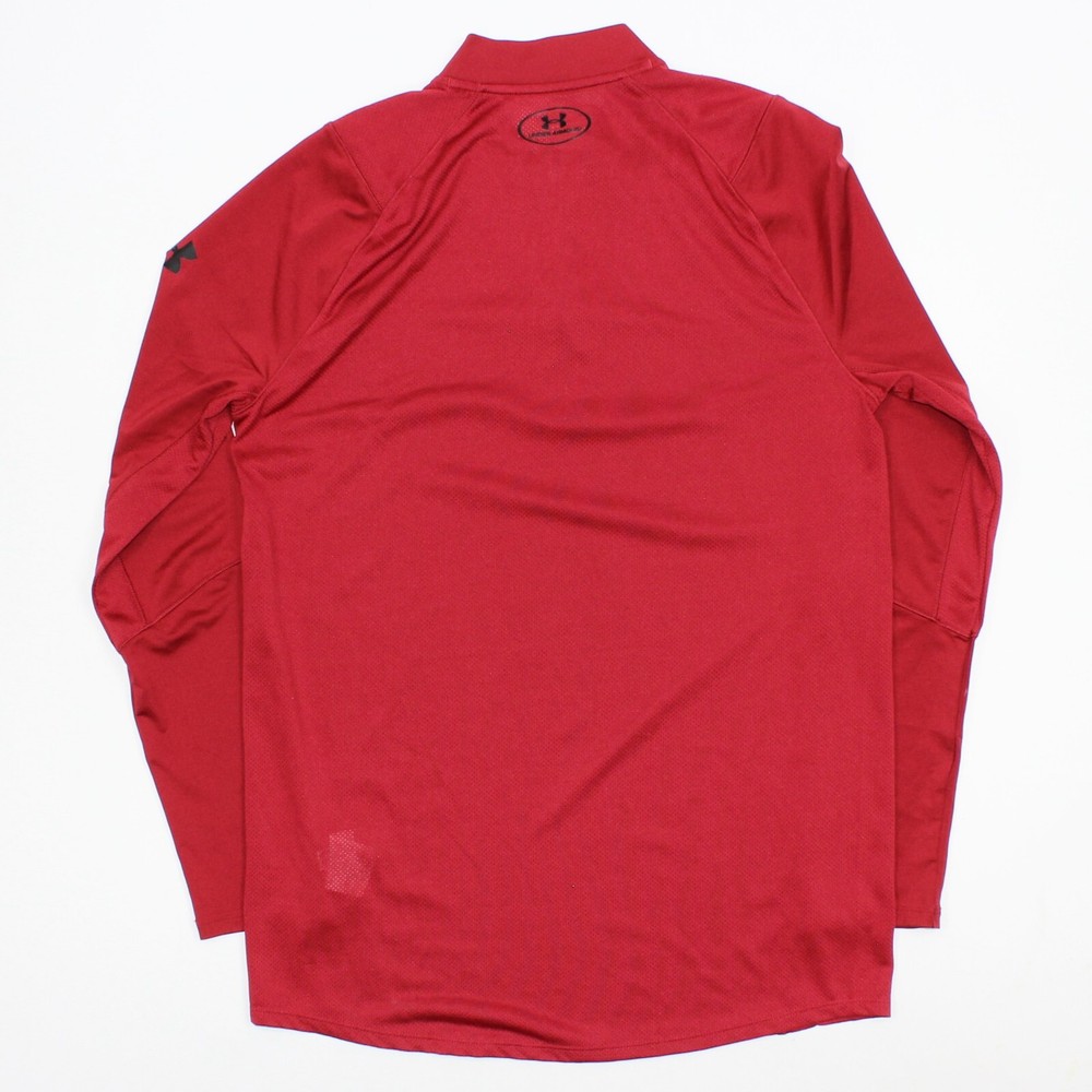 Under Armour Men’s Medium M 1/4 Zip Tech Pullover Golf Red Fitted 1306430