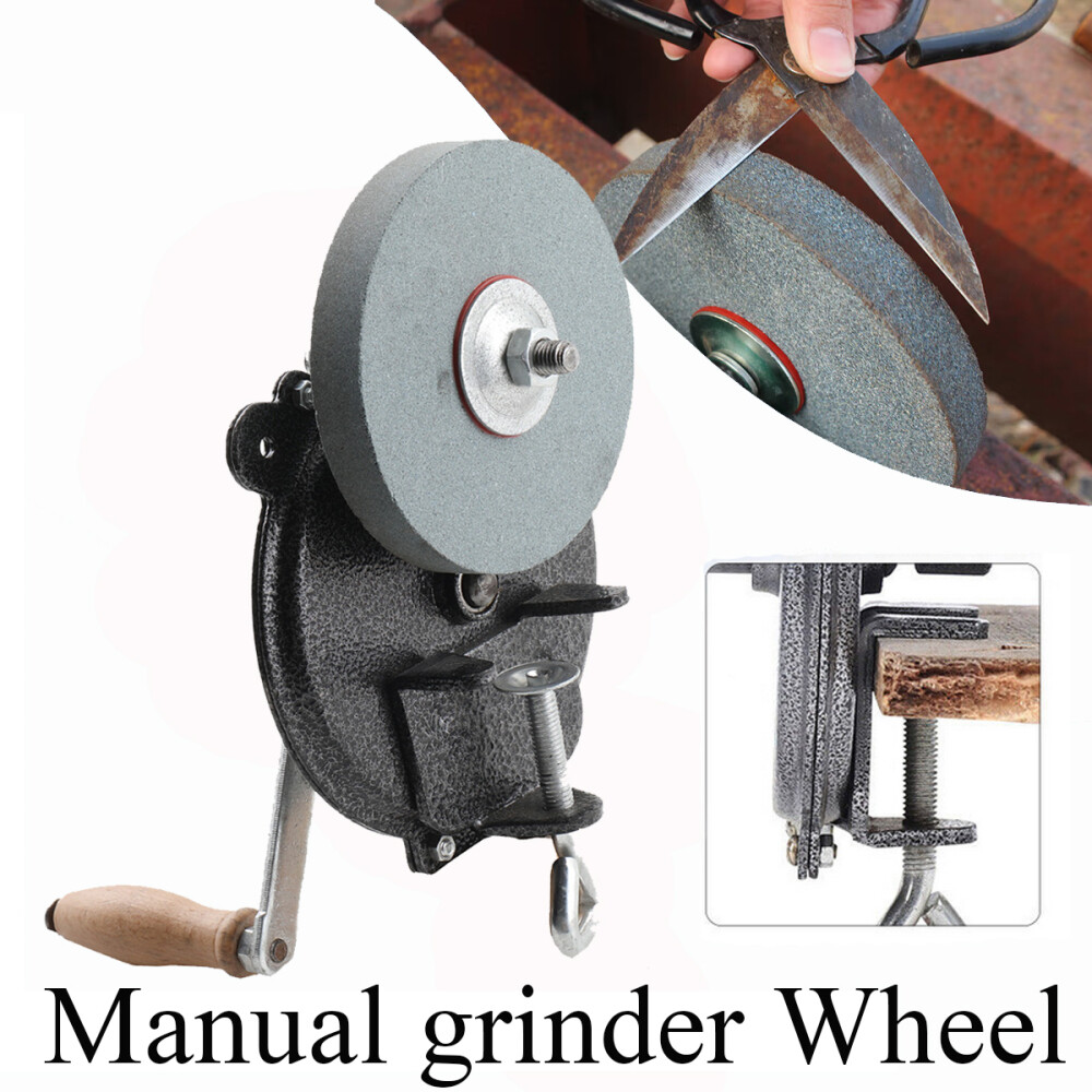 6” Hand Grinder Bench Mount Hand Crank Grinder Sharpener Tool Knives Sharpener