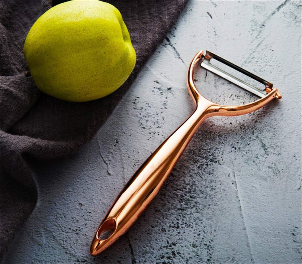 Chef Select Super-Sharp Y-shaped Vegetable Peeler, Copper-plated, Hole for hang