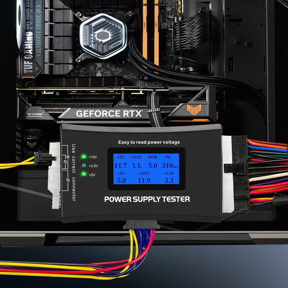 Computer PC Power Supply Tester with LCD Display, ATX default