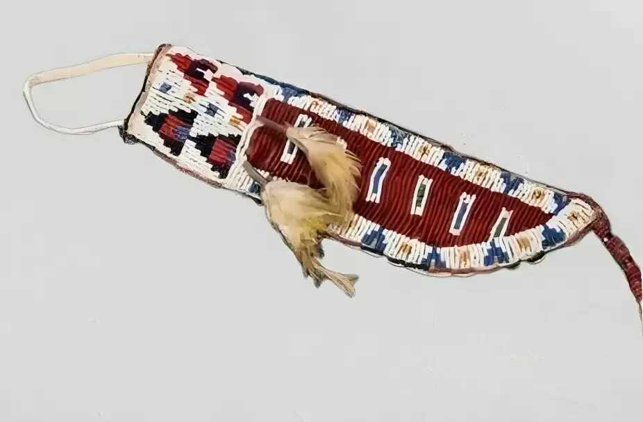 Beaded Indian Knife Cover Native American Sioux Handmade Sheath 15 pieces Set