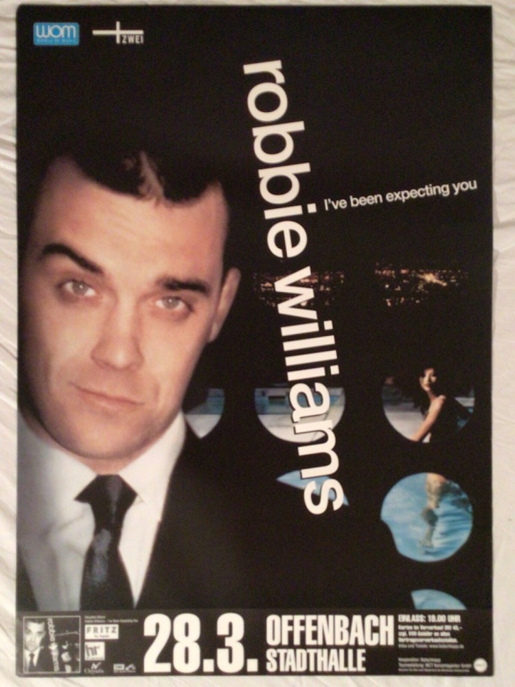 Robbie Williams 1998 German Tour Poster I’ve Been Expecting You