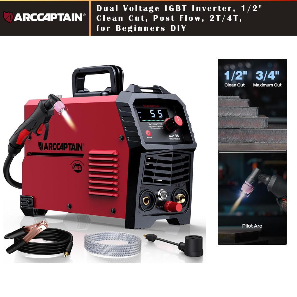 ARCCAPTAIN 55A Plasma Cutter Large LED Display Non-Touch Pilot Plasma Cutter