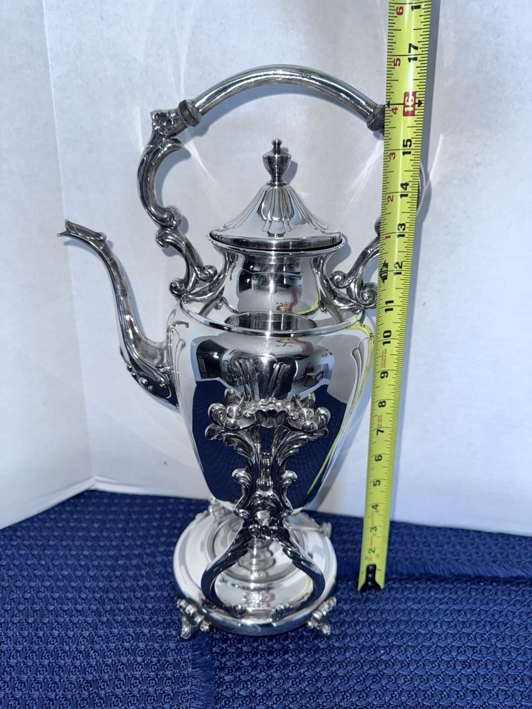 Sheridan Silverplate Tilting Teapot Samovar Stand with Burner Coffee Server