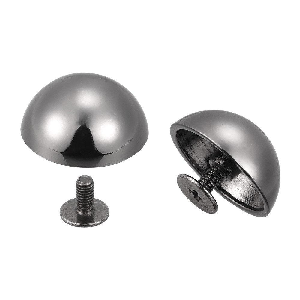 20x9mm Back Screw Rivets Round Cable Head Leather Studs Black 10 Sets