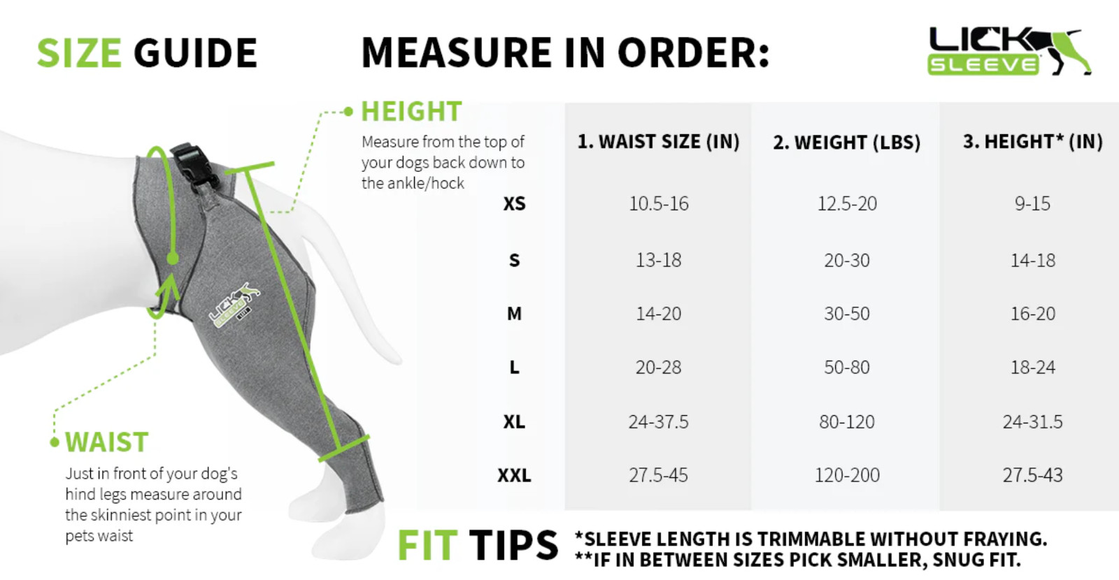 Lick Sleeve X-LARGE Dog Anti-Licking Leg Protection Sleeve Hind/Back Legs L/R