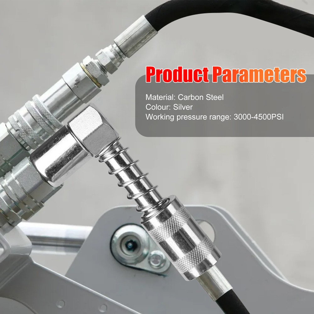 Grease Gun 90-Degree Adapter Set Includ Quick Connect Coupler Style Adapter
