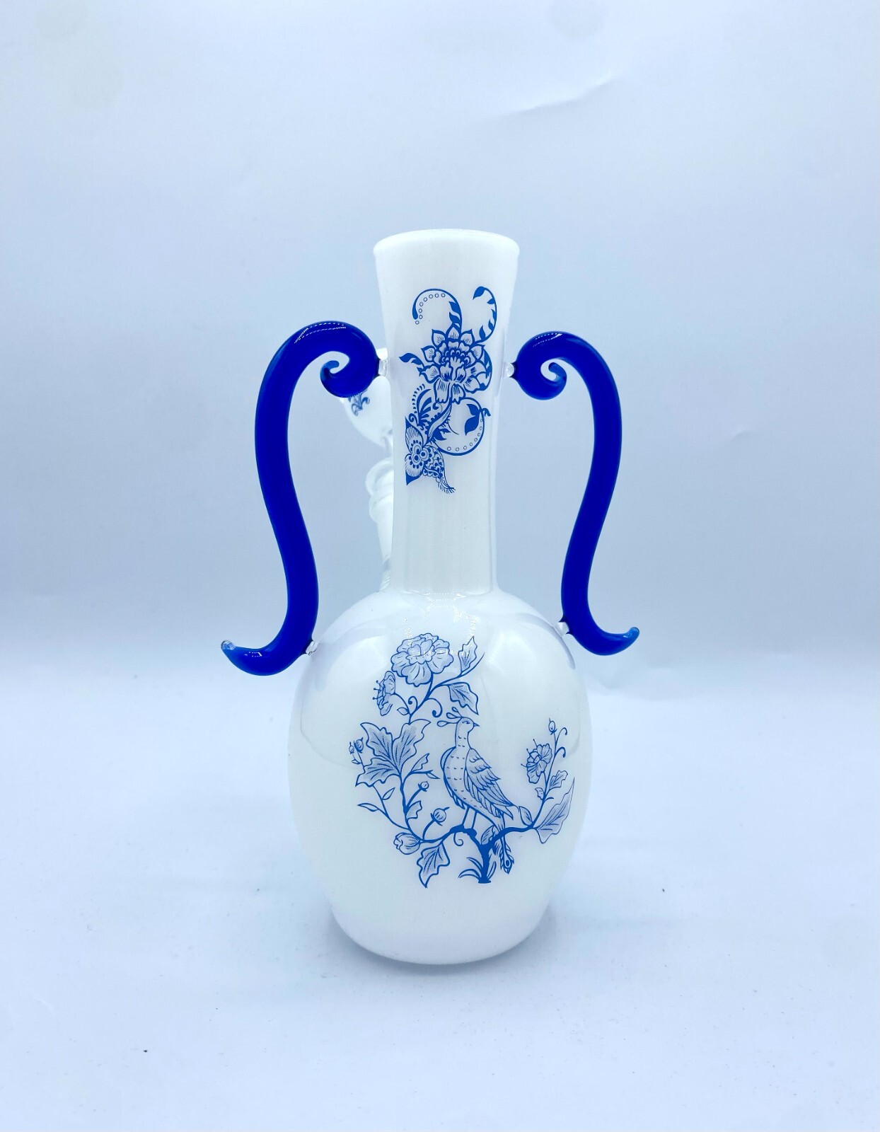 7" Porcelain Water Pipe Bong Tobacco Smoking Pipe Glass Bowl