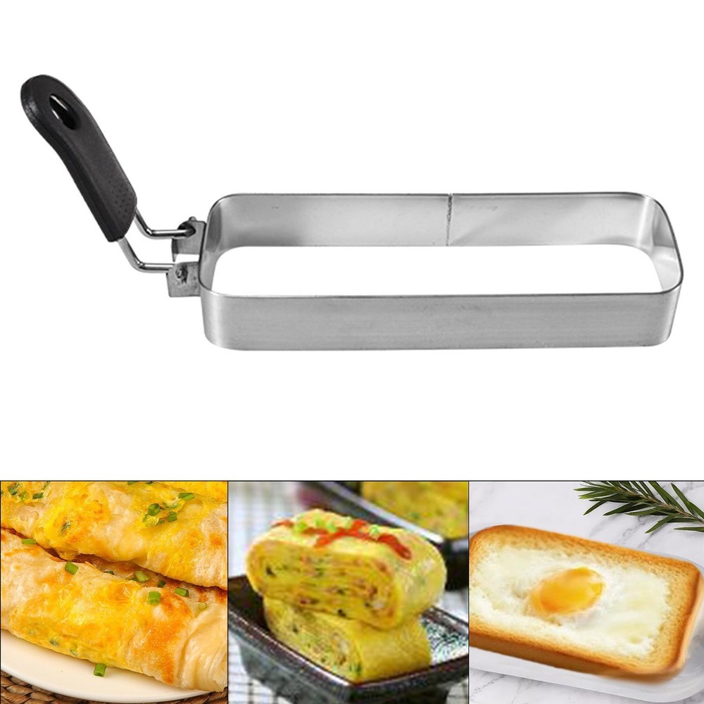 Fried Egg Ring Muffin Omelette Ring for Griddle Pan with Handle Rectangle