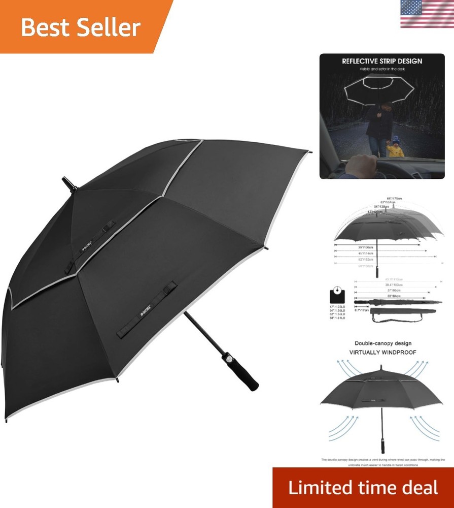 68-Inch Extra Large Golf Umbrella - Automatic Open, Windproof & Waterproof