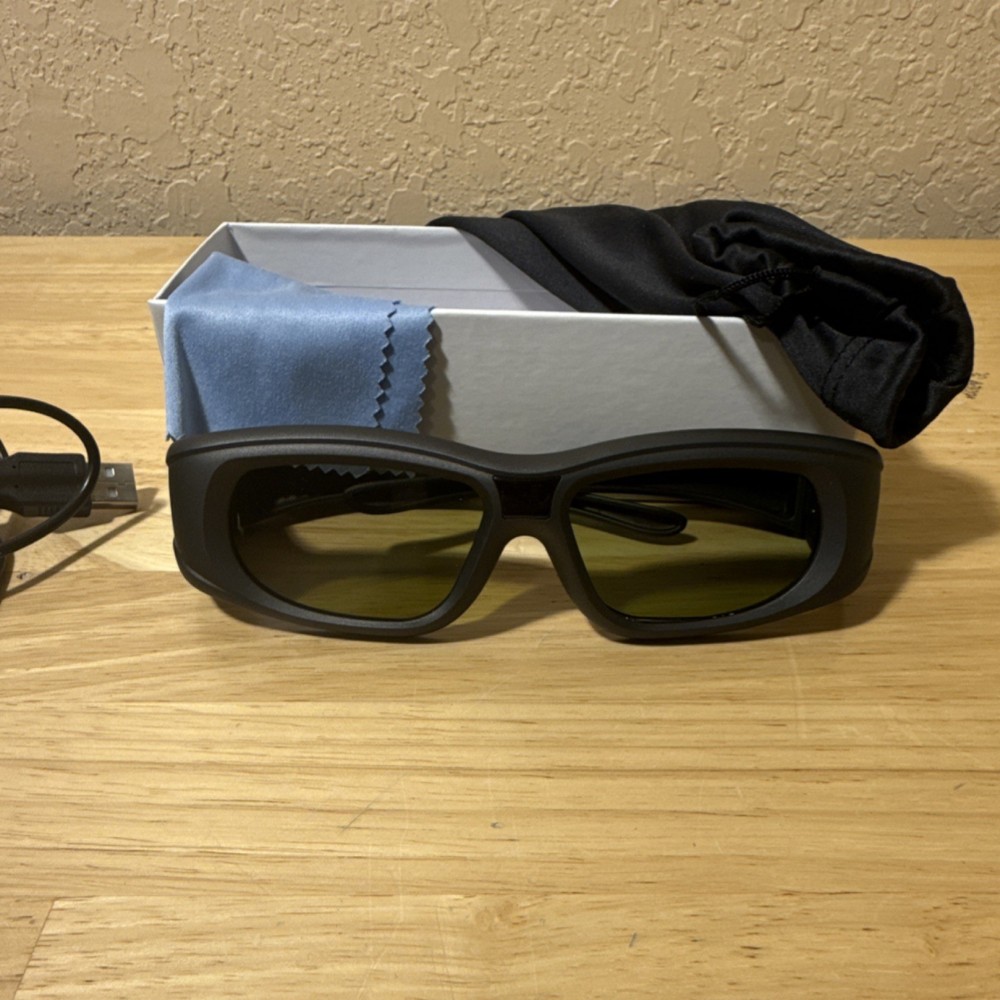 Excelvan G5 Universal 3D Active Glasses for Projector Rechargeable Black