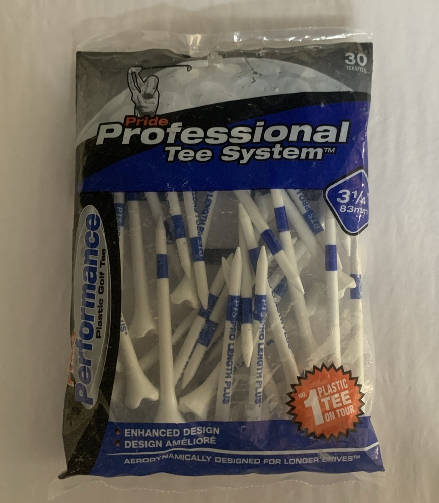 NEW Pride Performance Plastic Tee System, 3-1/4 inch- 30 Count (Blue)