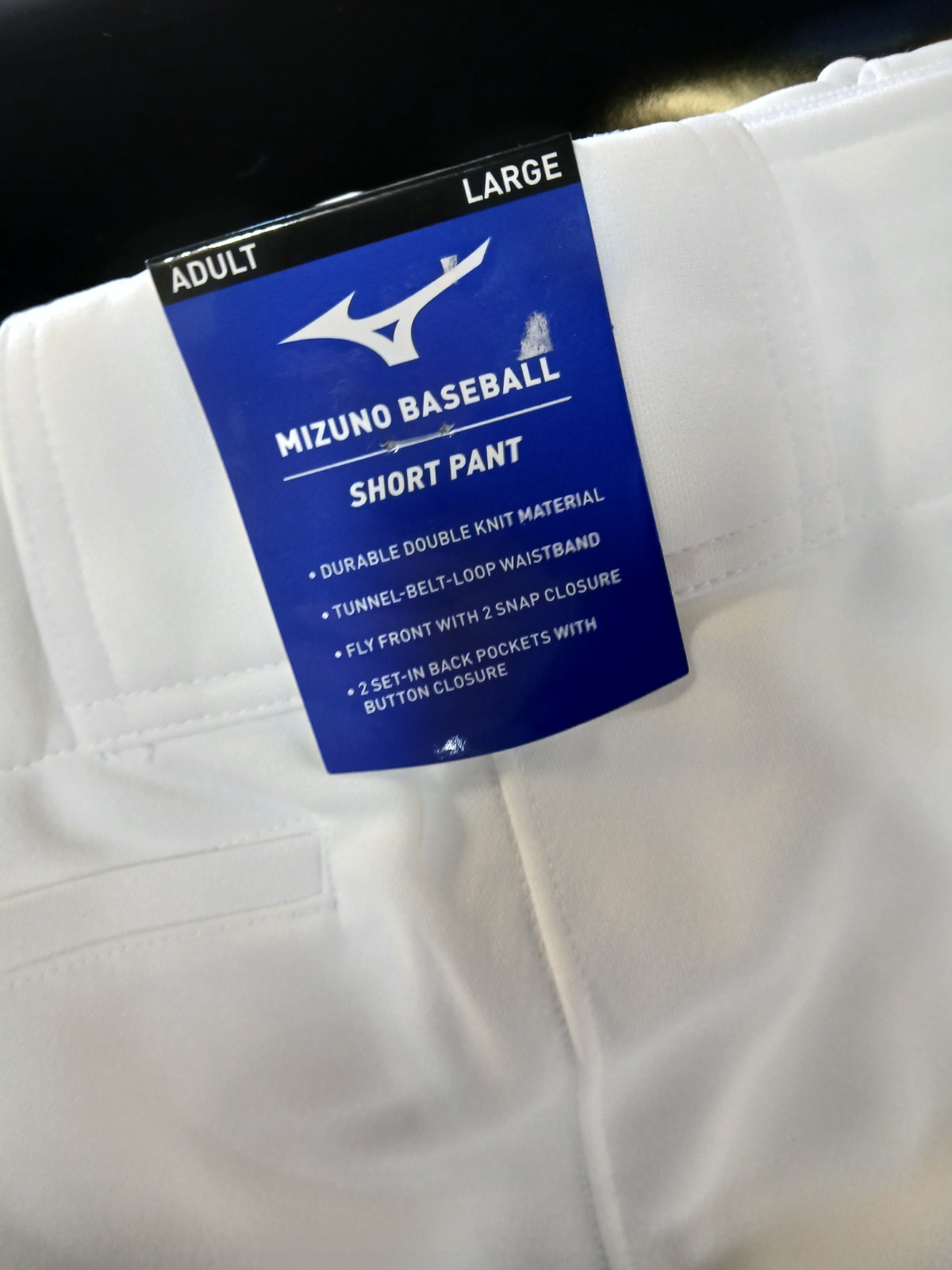 NEW Mizuno WHITE Baseball Short Pants for ADULT LARGE NWT FREE SHIPPING