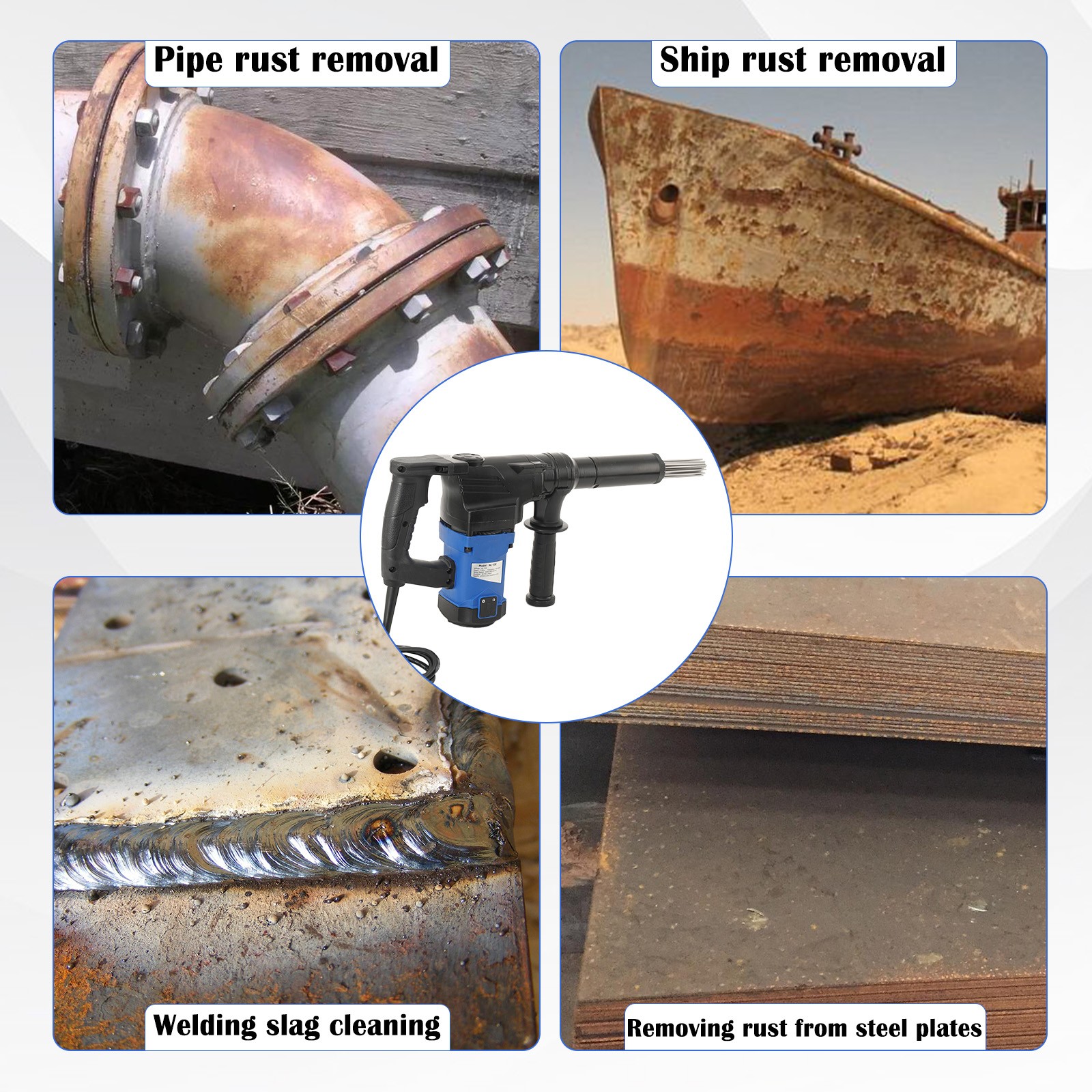 110V Electric Needle Scaler Rust Removal Tool with Free Shipping