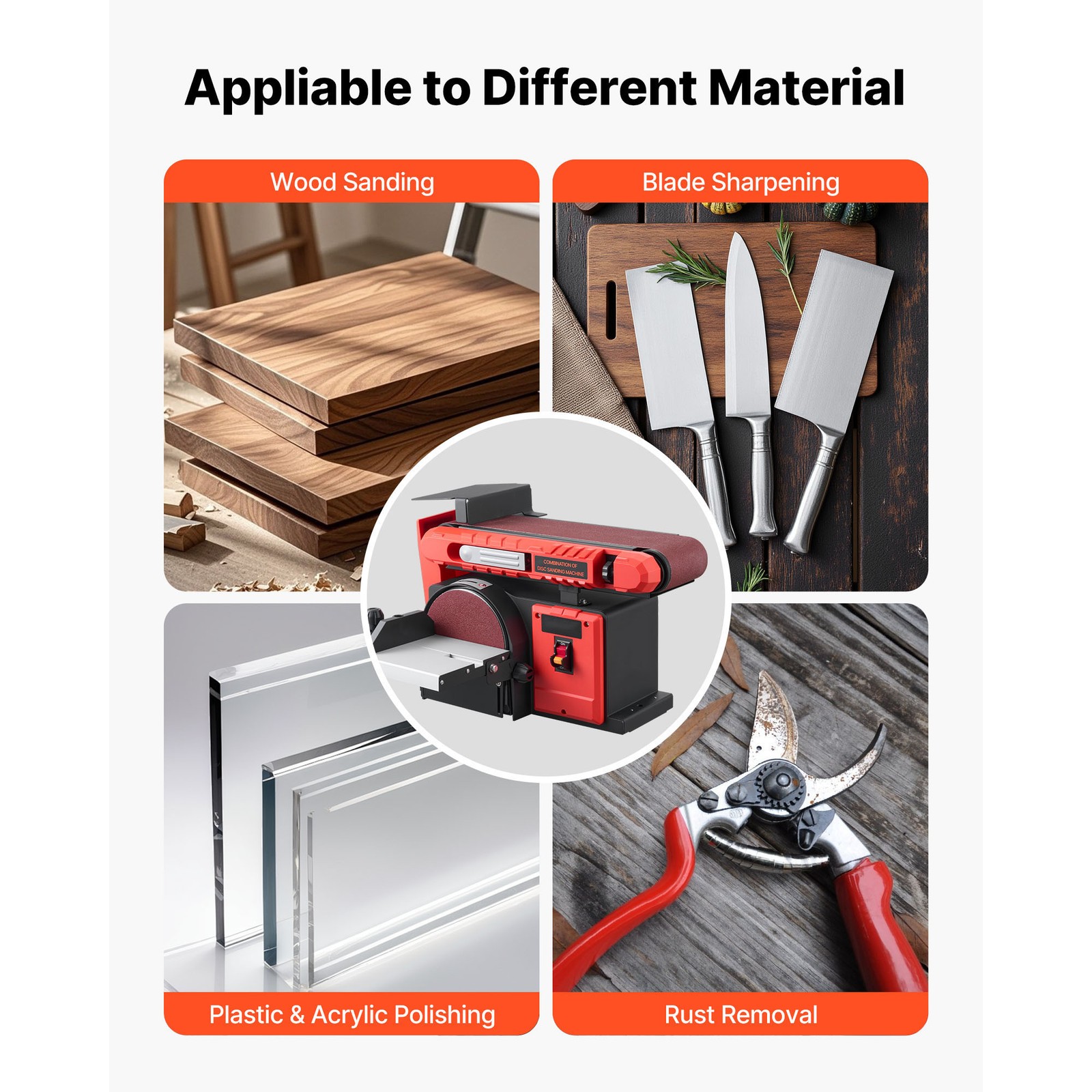 Uimoso 6" Disc and 4" x 36" Belt Sander Combo for Professional Use