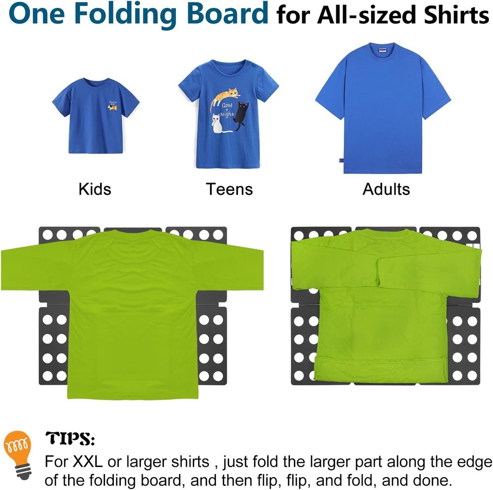 Shirt Folding Board – Fast Laundry Folder Tool Black