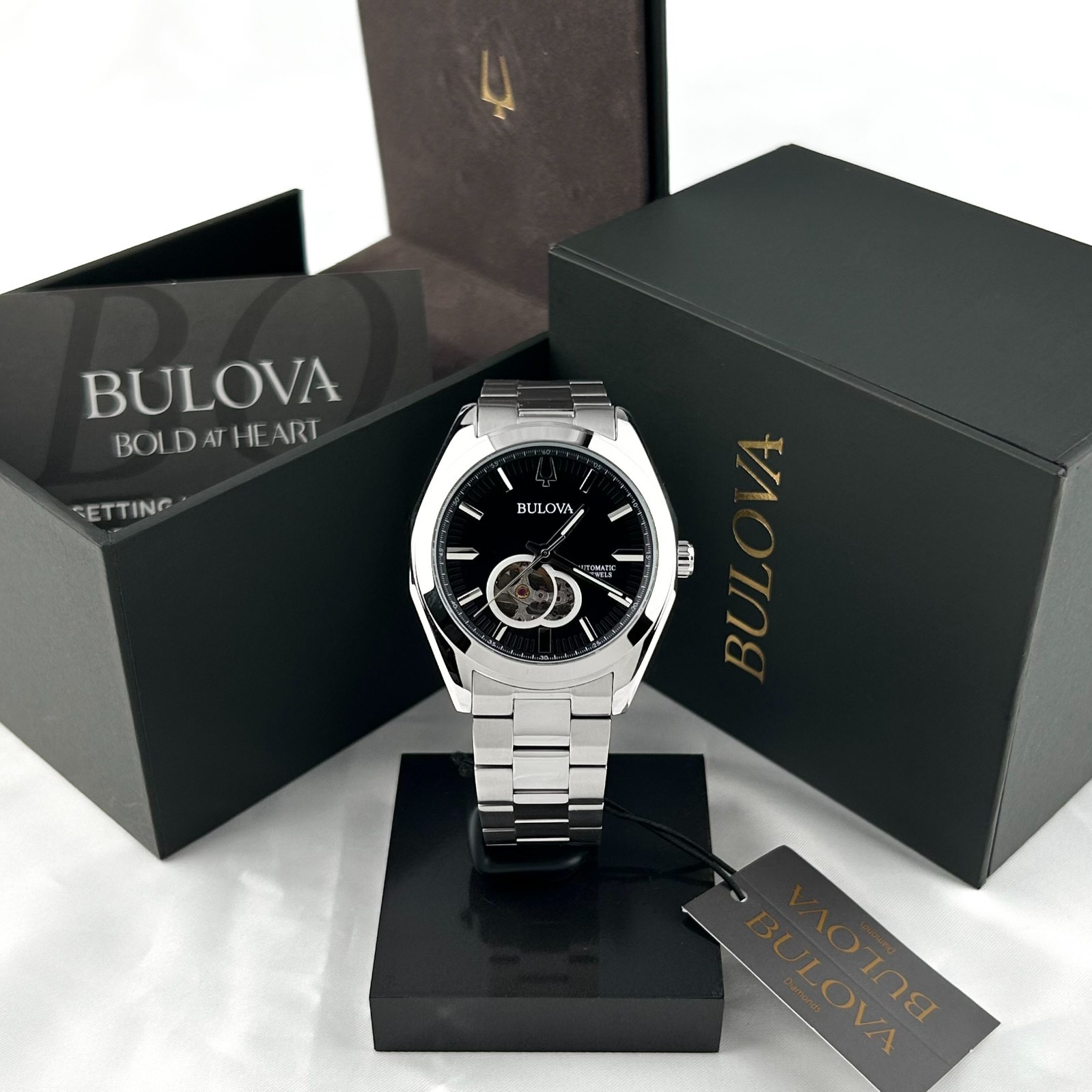 New w/box/Bulova Classic Surveyor 96A270 black Dial Men's Automatic Watch 42mm