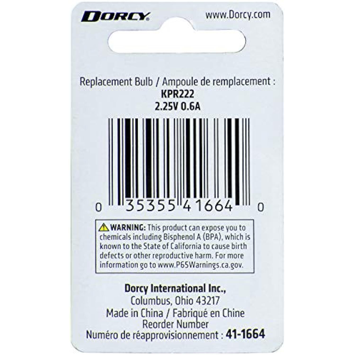 Dorcy 2AA-2.25-Volt, 0.6A Krypton Replacement Bulb, 2-Pack (41-1664)