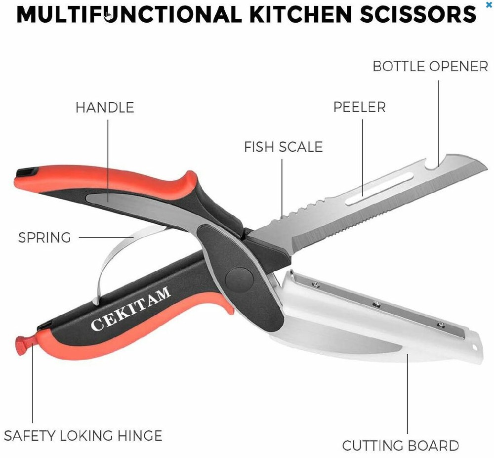 2 Sets Multifunction Kitchen Scissors / Shears -Food Prep Cutting Slicing