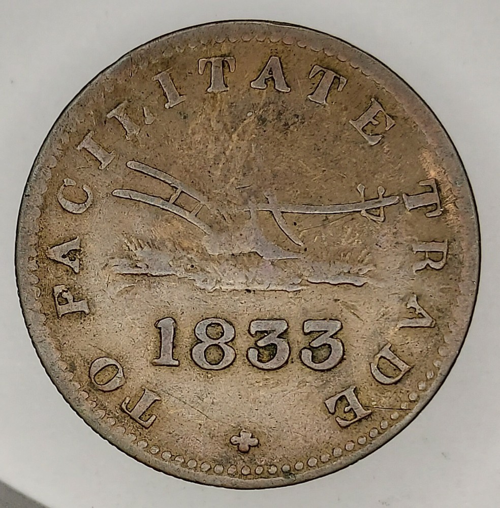 1833  - Upper Canada 1/2 penny Token B 730