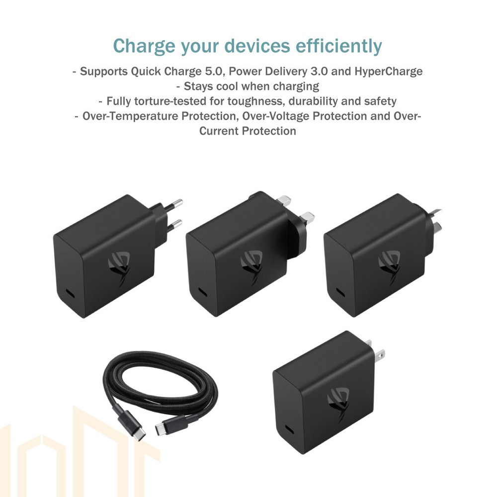 【2024Version】Original ASUS Official ROG 65W Adapter & 1.2M Type-C Cable【AC65-01】