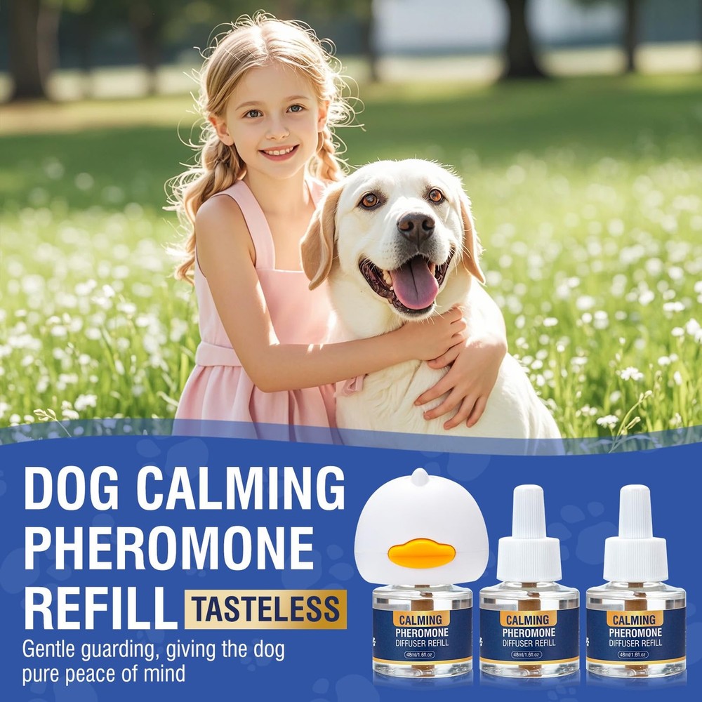 Dog Pheromone Calming Diffuser 4 In 1 Appeasing Pet 1 Diffuser, 3 Refills