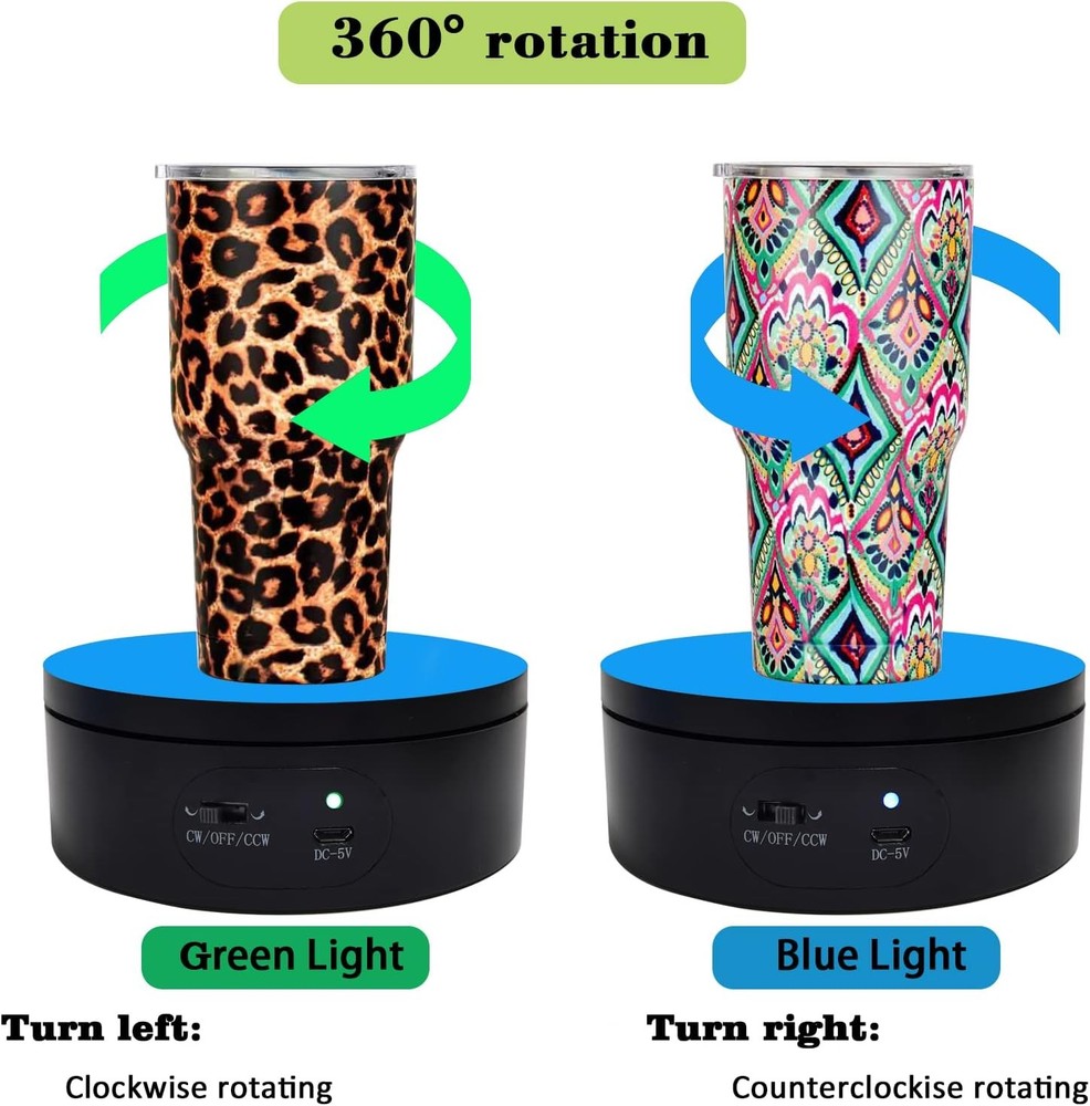 YVV Motorized Rotating Display Stand,Turner Cup Platform for Epoxy Black