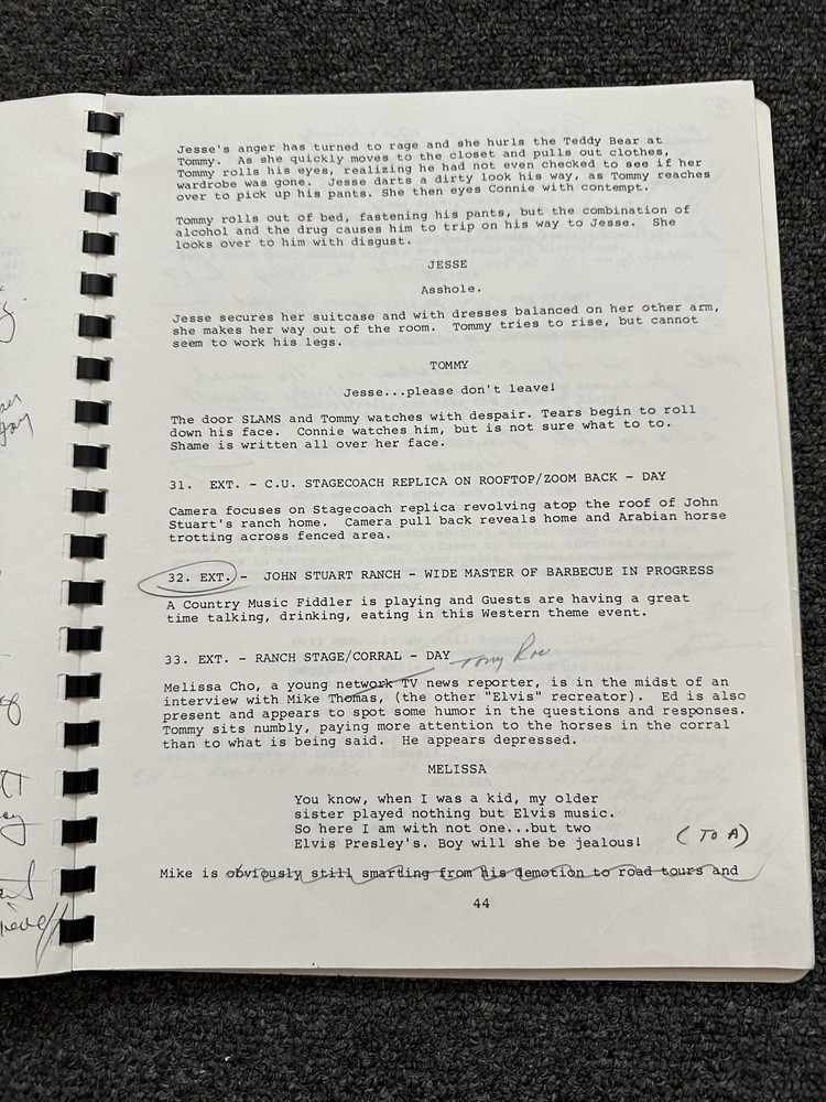 1989 It’s Only Make Believe Screenplay Script Annotated Elvis Impersonator rare