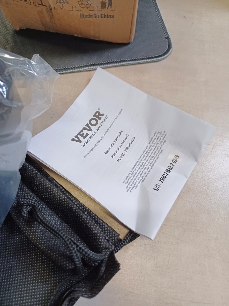 Vevor EM-9001BP Bluetooth Earmuff 5V/1A