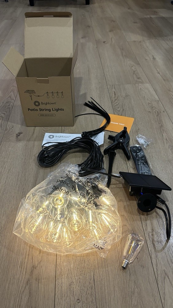Brightown 52FT Solar String Lights Outdoor Waterproof
