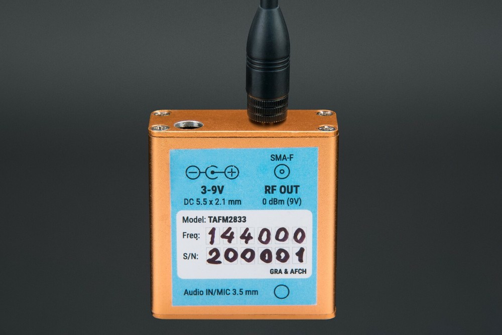 RF Transmitter FM 144 MHz TAFM2833 Low Spurs Alluminum Case [with Antenna]
