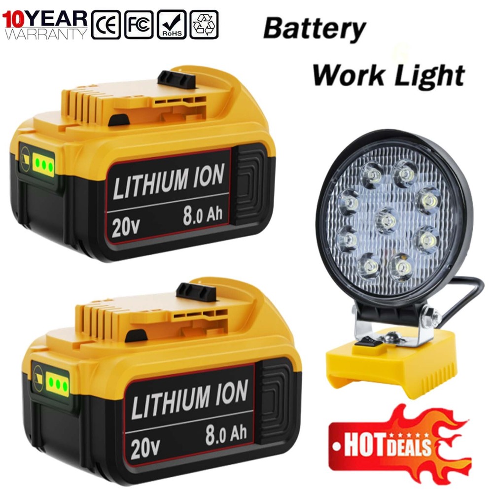 LED Work Light Flash Light For Dewalt 20V MAX Lithium Ion Battery DCB206 DCB201