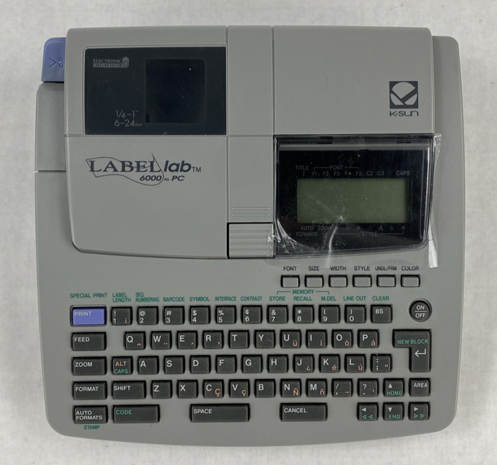 K-Sun Label Lab 6000 XL PC Professional Label Maker Untested