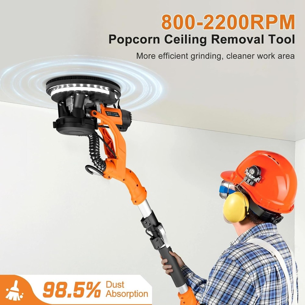 Drywall Sander, 1000W Popcorn Ceiling Removal Tool, Automatic Drywall Sander
