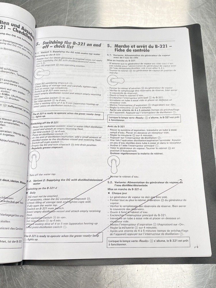 Buchi Distillation Unit 321 - Manual / Users Guide / Instructions Book