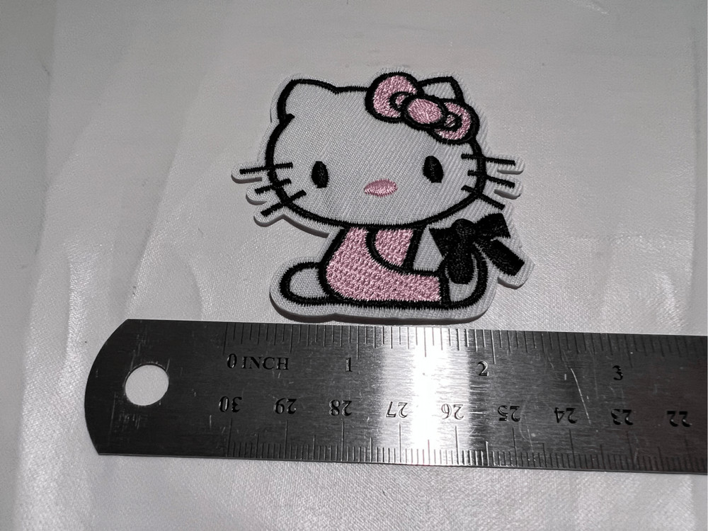Hello Kitty with a Black Bow Iron on Patch