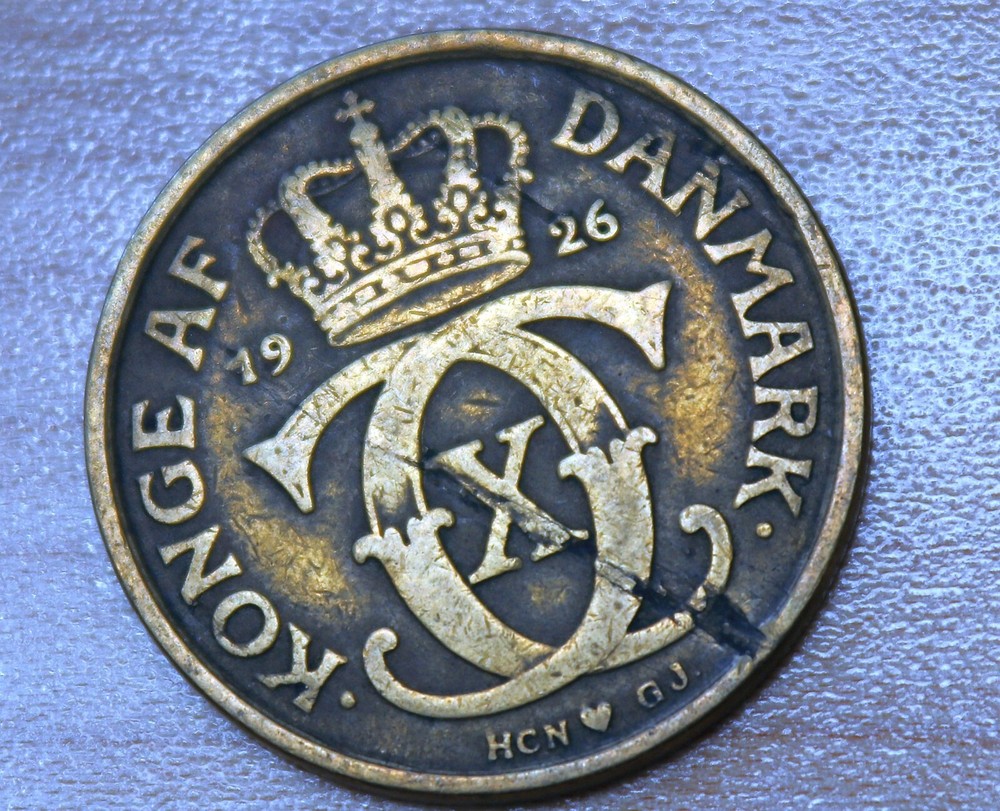 1926 Denmark 1 Krone Lamination Error