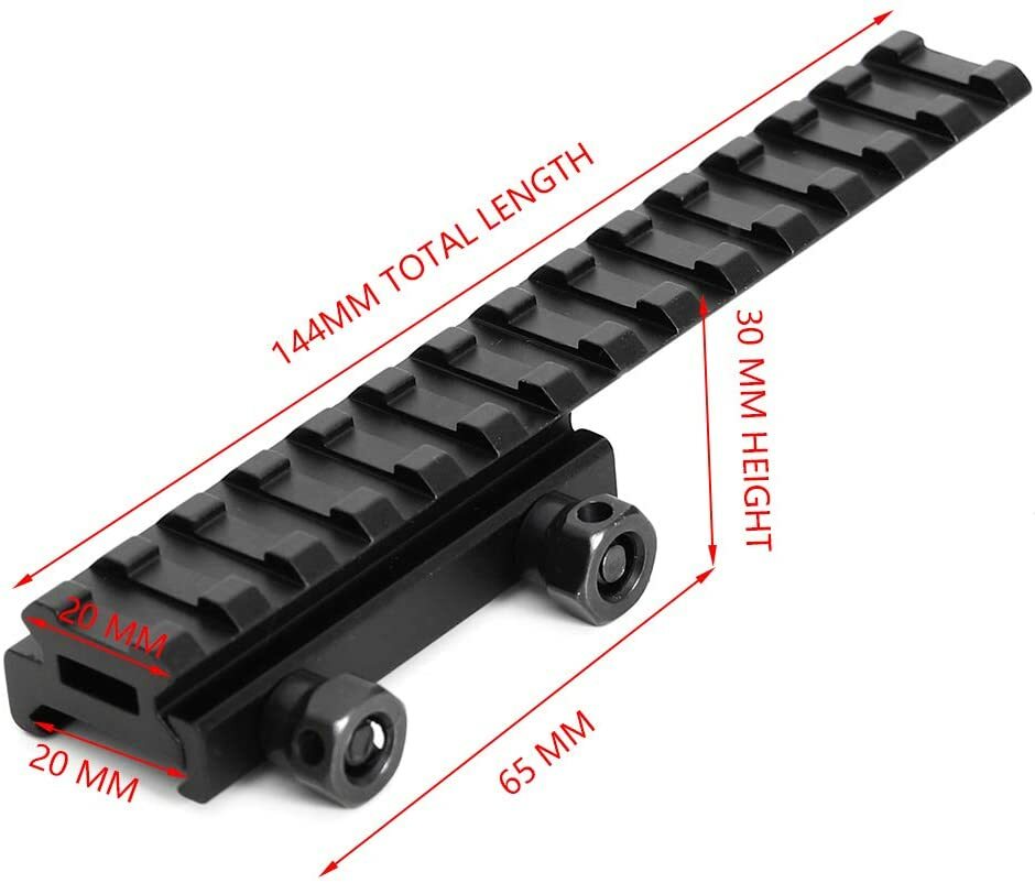 20mm Riser Mount Picatinny Weaver Rail Scope Extension Riser Base Mount Adapter