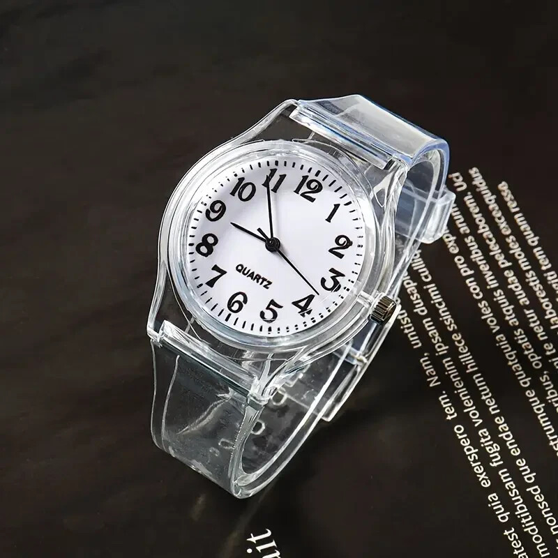 Stylish Digital Watch Transparent Pointer Display Electronic Movement Casual
