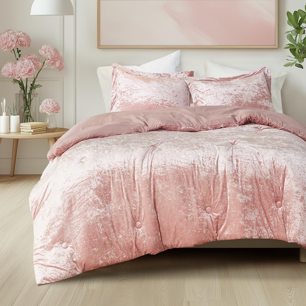 Juliette Luxe Comforter Set Velvet Lush with Soft Brushed Microfiber Reverse,...
